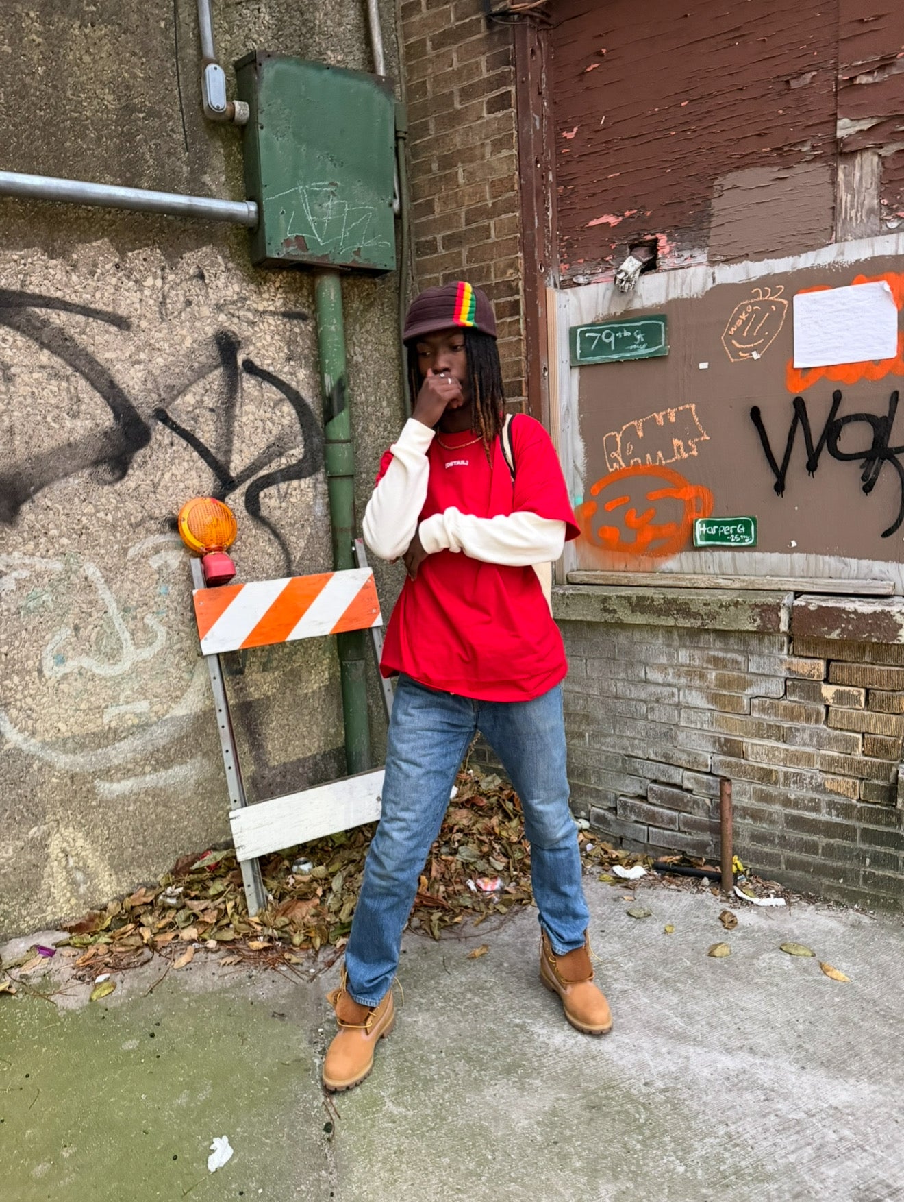 [Small Print] Detail Waffle Knit Long Sleeve Tshirt