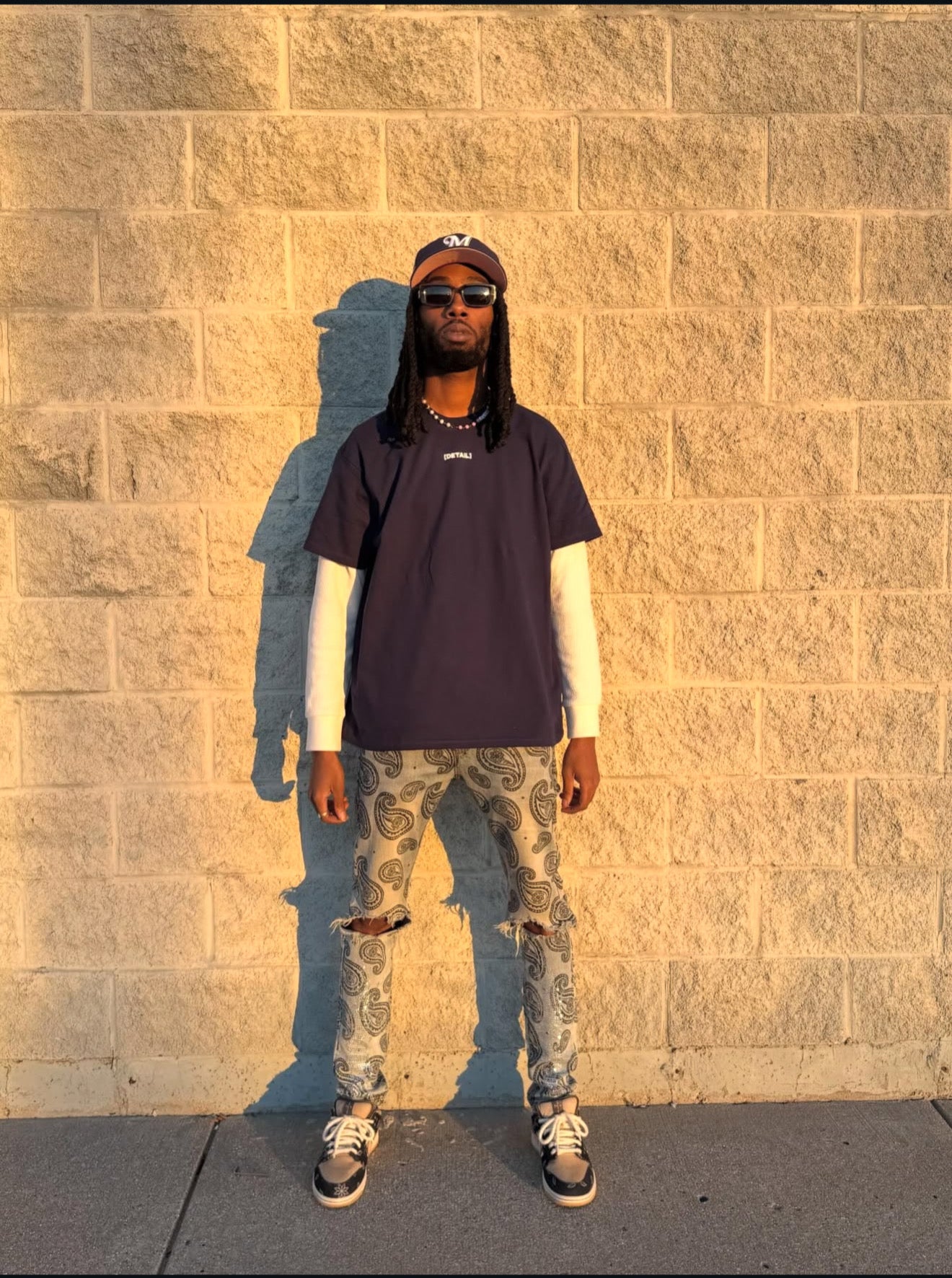 [Small Print] Detail Waffle Knit Long Sleeve Tshirt